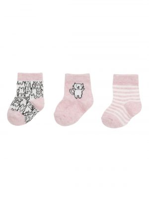 3-pak baby sokken roze