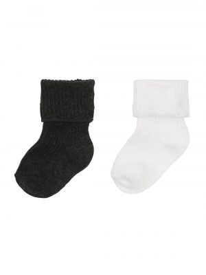 2-pak newborn sokken grijsmelange
