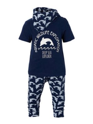 Dirkje T-shirt + broek + sjaal met dolfijnen