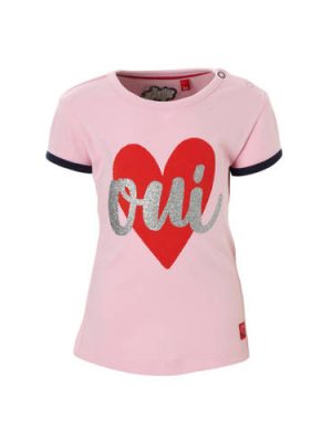 Quapi baby T-shirt met print Romana roze