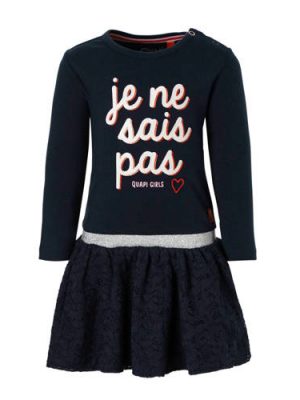 Quapi baby jurk met tekst Rhodee marine