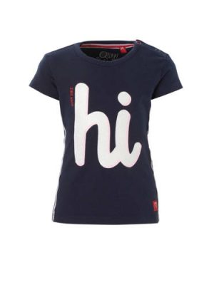 Quapi baby T-shirt met print Roma donkerblauw