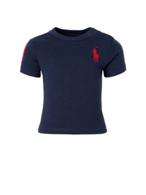 POLO Ralph Lauren baby T-shirt met logo borduursel donkerblauw