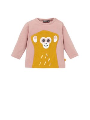 Babyface newborn longsleeve met aap roze