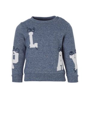 C&A Baby Club sweater met tekst blauw