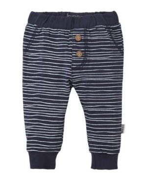 B.E.S.S gestreepte newborn broek blauw