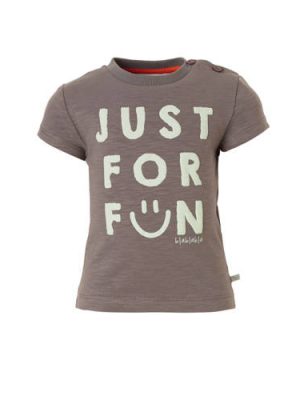 blablabla baby T-shirt George met tekst grijs
