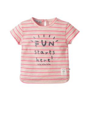 blablabla gestreept T-shirt Gamora met tekst roze