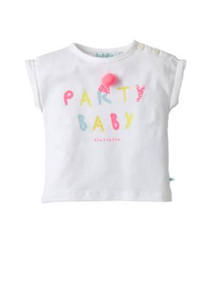 blablabla baby T-shirt Genta met tekst wit