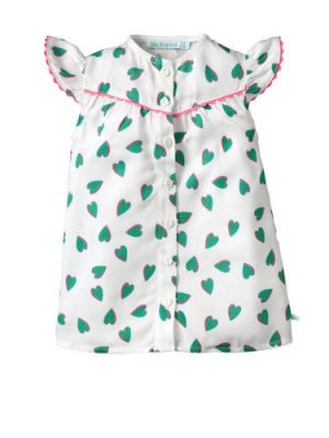 blablabla baby jurk Gaila met hartjes wit/groen