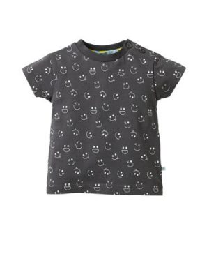 blablabla baby T-shirt Glow met all over print antraciet