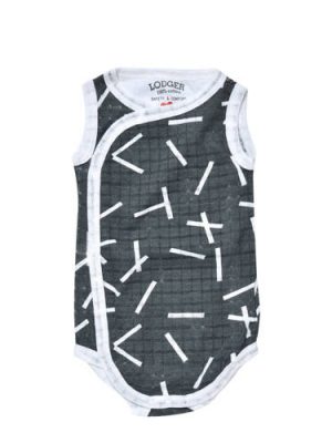 Lodger newborn baby romper Sprinkle met all over print grijs