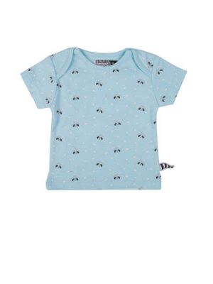 Zero2three T-shirt met wasberen blauw