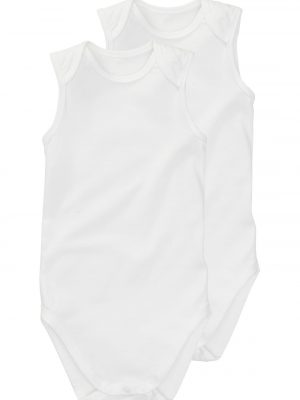 romper organic katoen stretch - 2 stuks wit