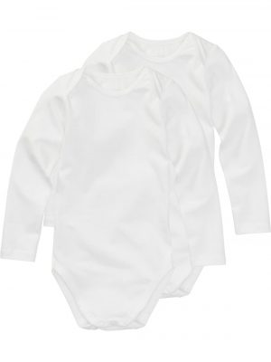 romper organic katoen stretch - 2 stuks wit